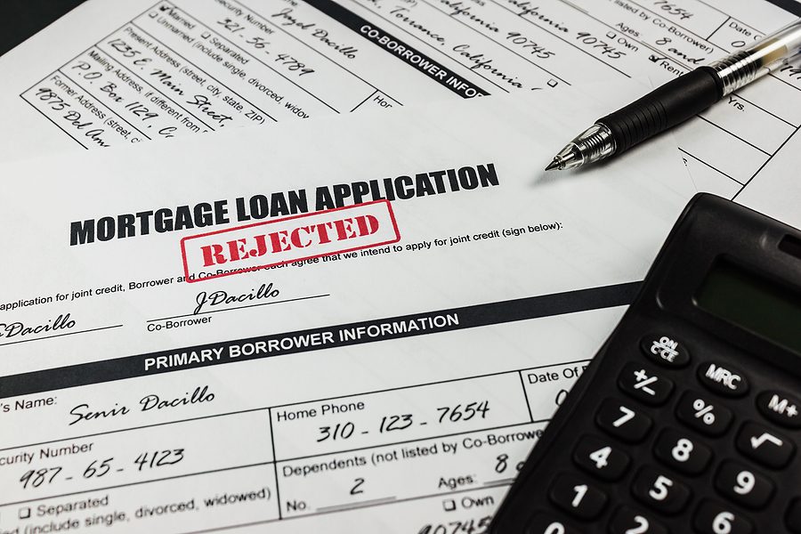 Mortgage application rejected